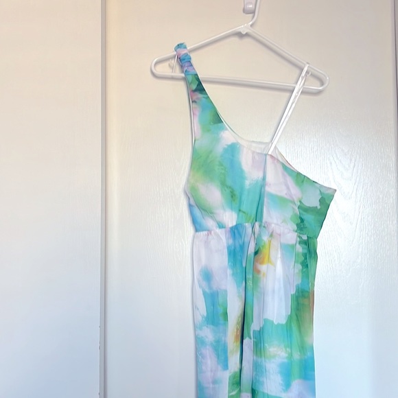 Bebe gorgeous tie-dye chiffon maxi ombré dress size 4 - Picture 2 of 6